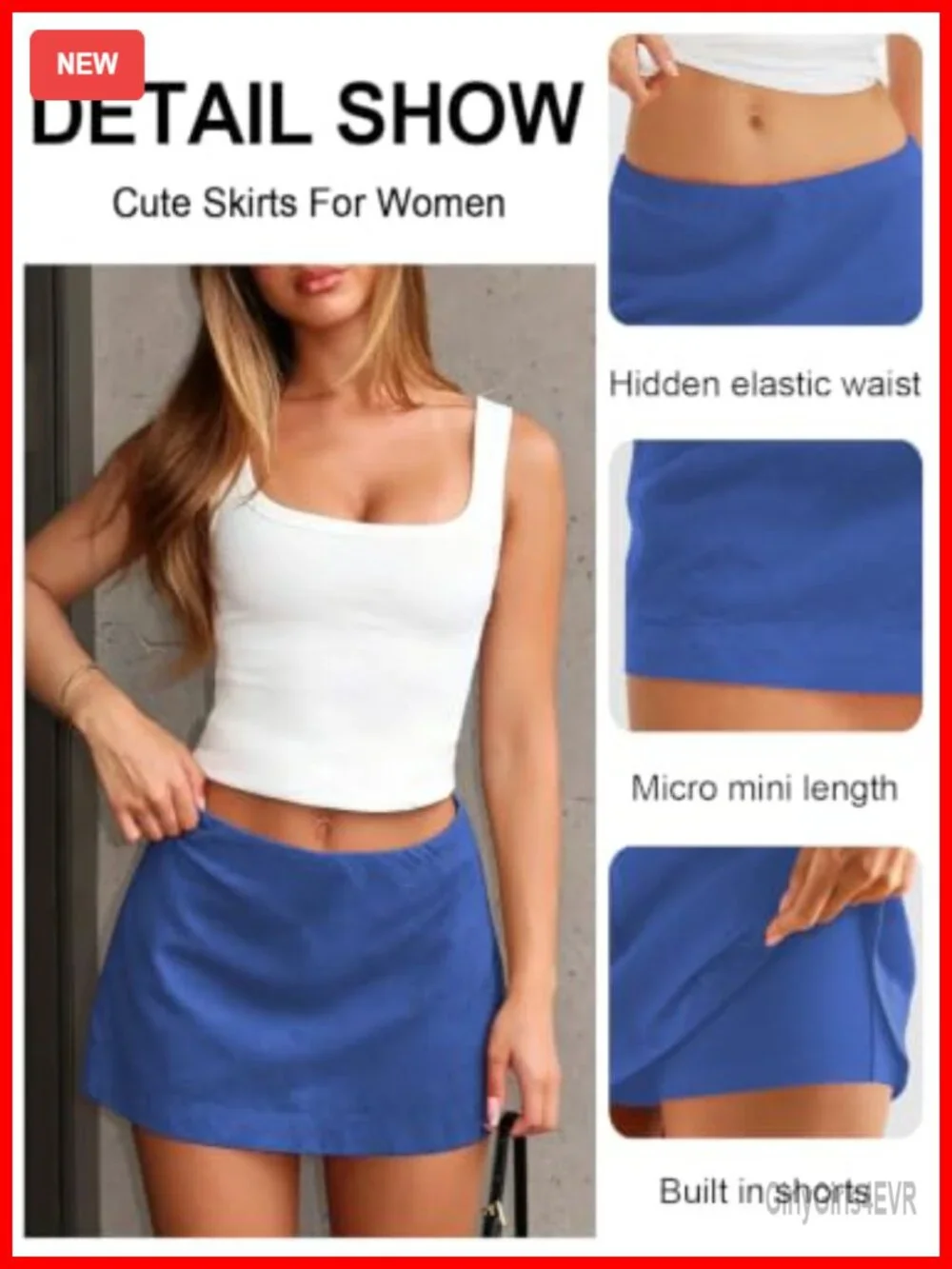 Low Rise Skort with Attached Shorts for Women | A-Line Mini Skort | Y2K Casual